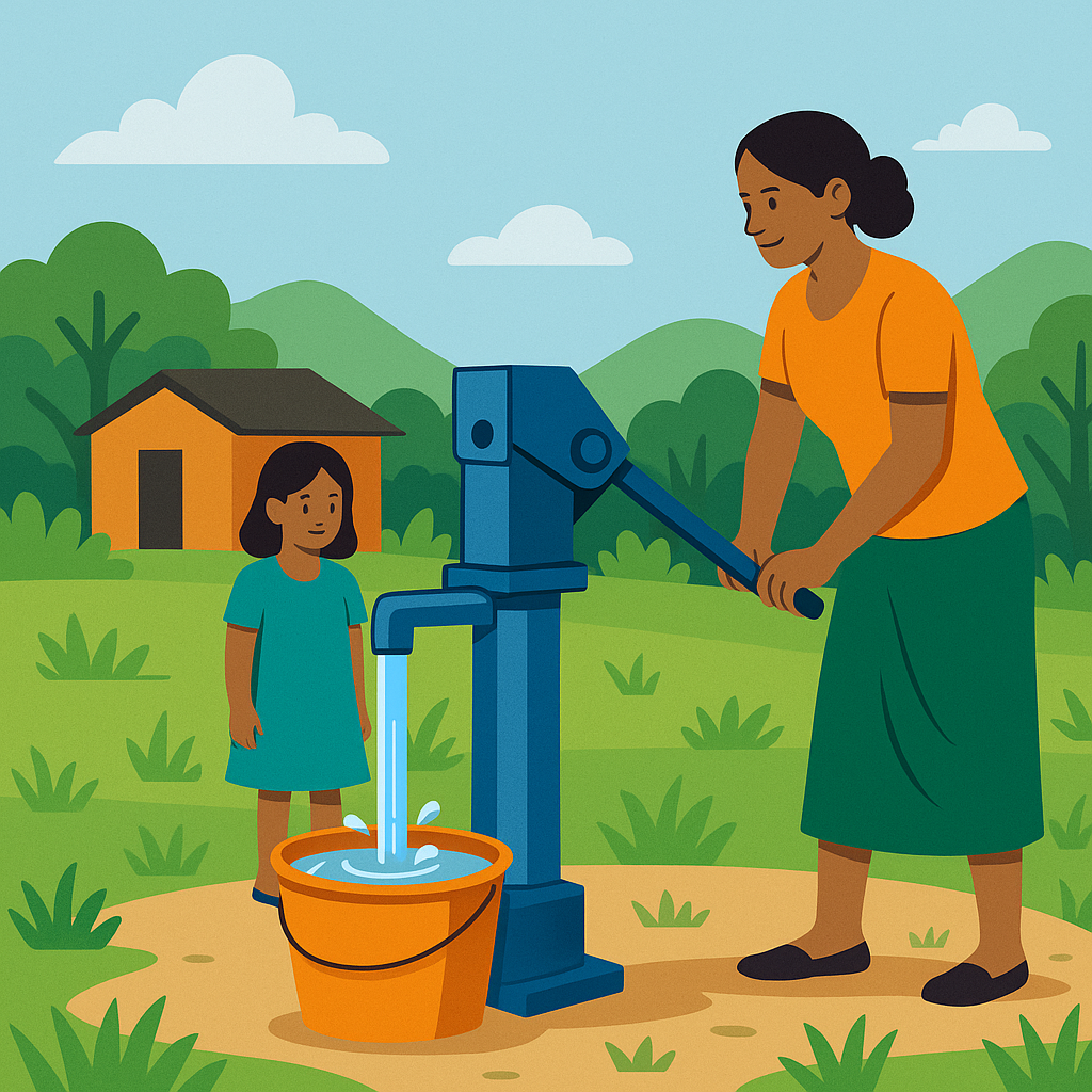 Rural water supply illustration